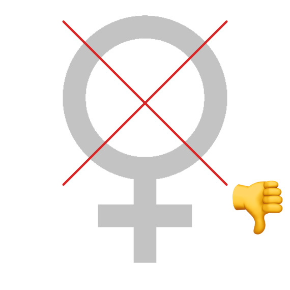 Symbol, das das Verbot von Frauen abwertet
